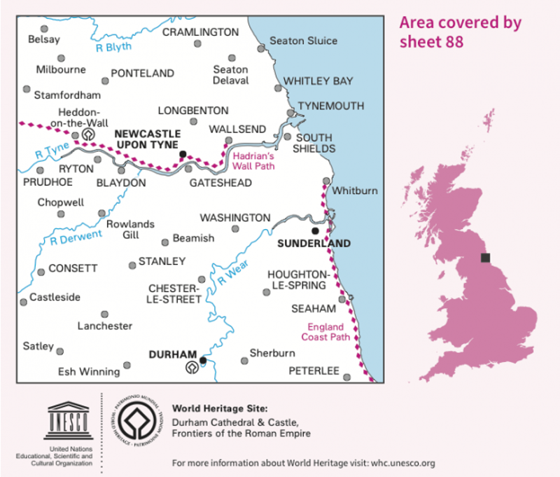 OS Landranger Map 88 - Newcastle upon Tyne Durham and Sunderland-1